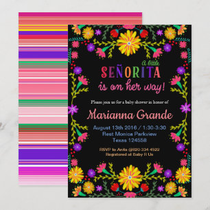 Senorita Fiesta Blommigt Baby Shower-inbjudan Inbjudningar