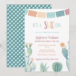 Señorita på det sätt hon-ESTA Girl Baby Shower Inbjudningar