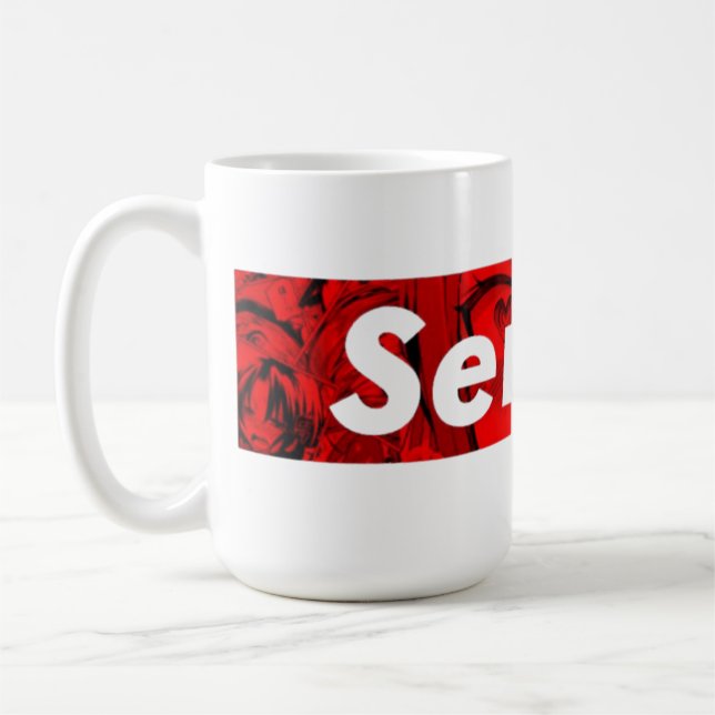☕Senpai Vibes Kaffekopp – Söt Anime Stil ☕ (Vänster)