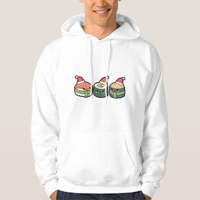 SenpaiXEL Kawaii Christmas Sushi Hoodie (Framsida)