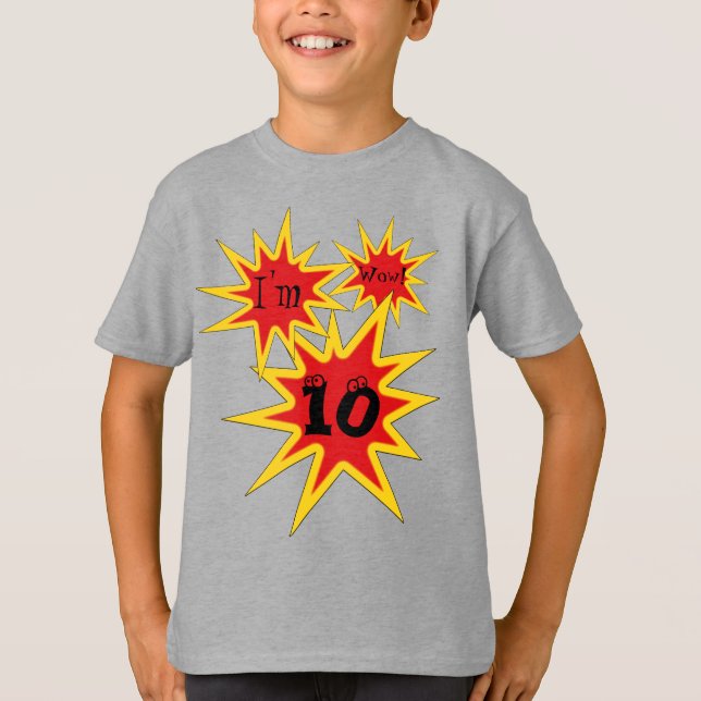 Sensational 10th Birthday Starburst Firande T Shirt (Framsida)