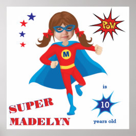 Sensational Girl Superhjälten Birthday Fantastic Poster