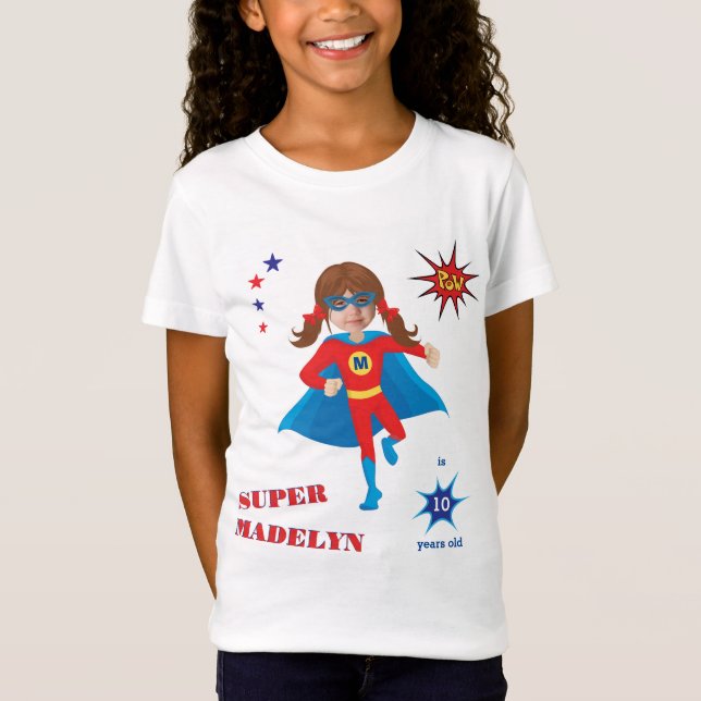 Sensational Girl Superhjälten Birthday Fantastic T Shirt (Framsida)