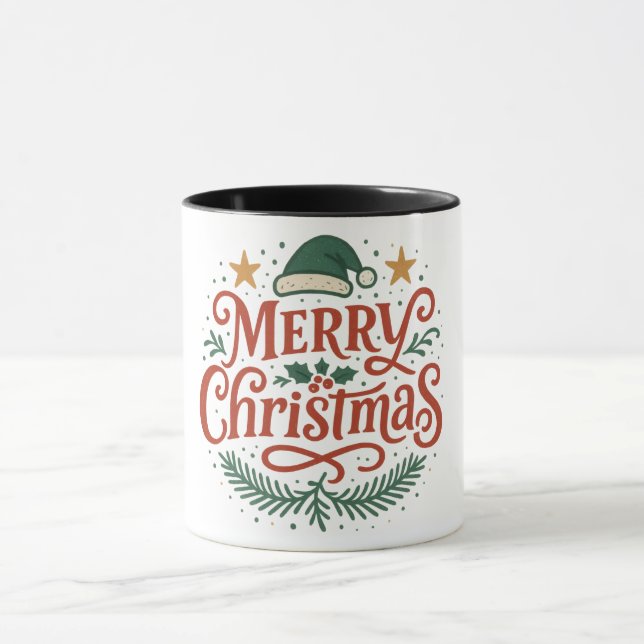 Sensational Merry Christmas typography Mugg (Center)