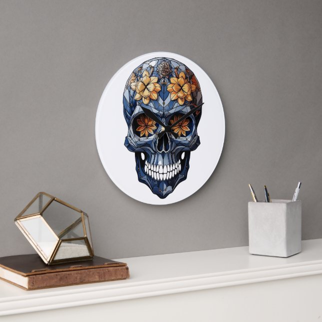 🕰️ 💀 Sensational Skull Clock 💀 🕰️ Stor Klocka (Kontor)