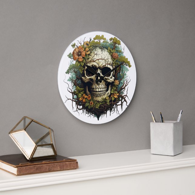 🕰️ 💀 Sensational Skull Clock 💀 🕰️ Stor Klocka (Kontor)