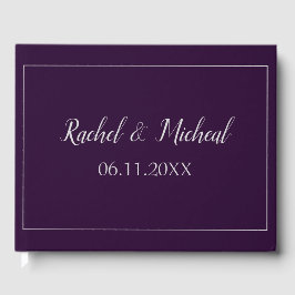 Sensationell Lila och Silver Theme Bröllop Gästböcker