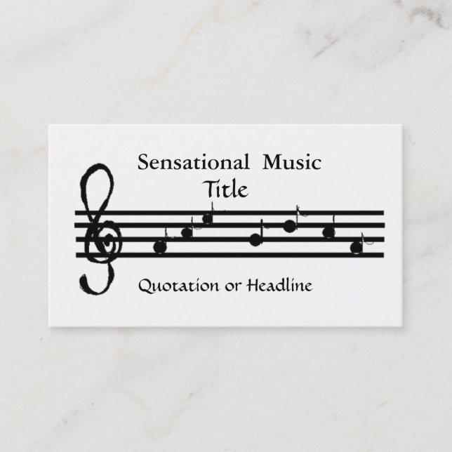 Sensationell musik visitkort (Framsida)