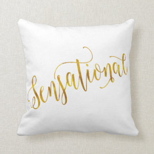 Sensationskvot Guld Faux Foil Inspiration White Kudde