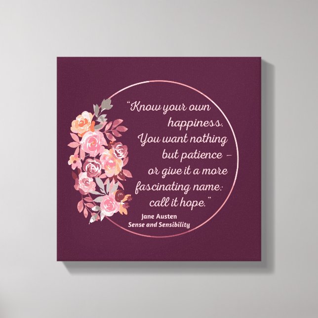 Sense And Sensibility Quote I - Cute Style Canvastryck (Framsida)