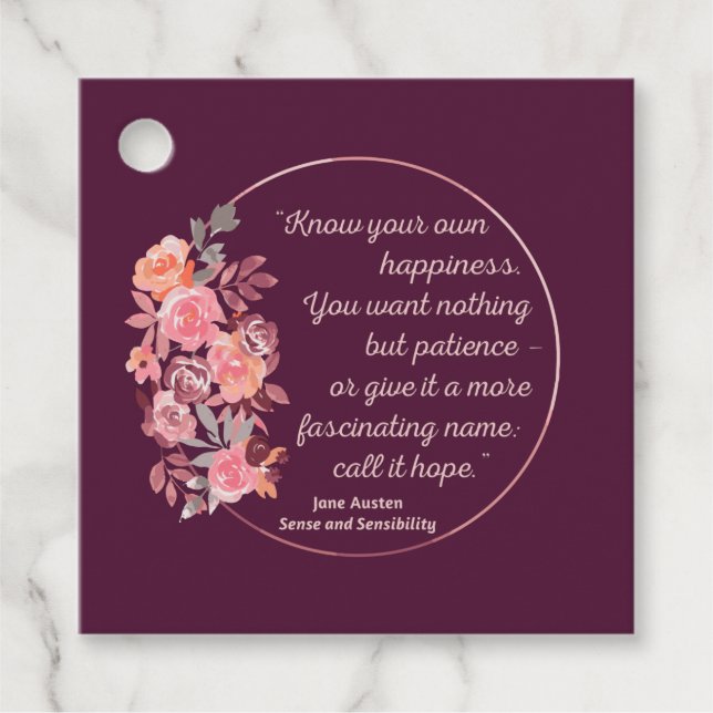 Sense And Sensibility Quote I - Cute Style Gåvor Etiketter (Framsida)