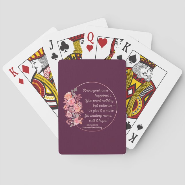 Sense- och känslighetscitat I - Cute Stil Casinokort (Baksidan)