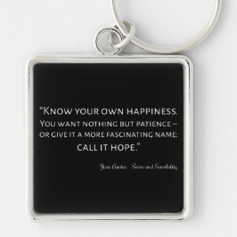 Sense- och känslighetsoffert I Fyrkantig Silverfärgad Nyckelring