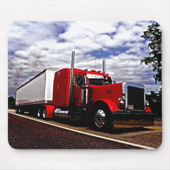 Sensenig röda Peterbilt 379 Mousepad Musmatta (Framsidan)