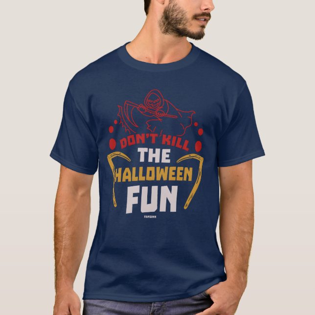 Sensenmann Halloween-kostym roligt T Shirt (Framsida)