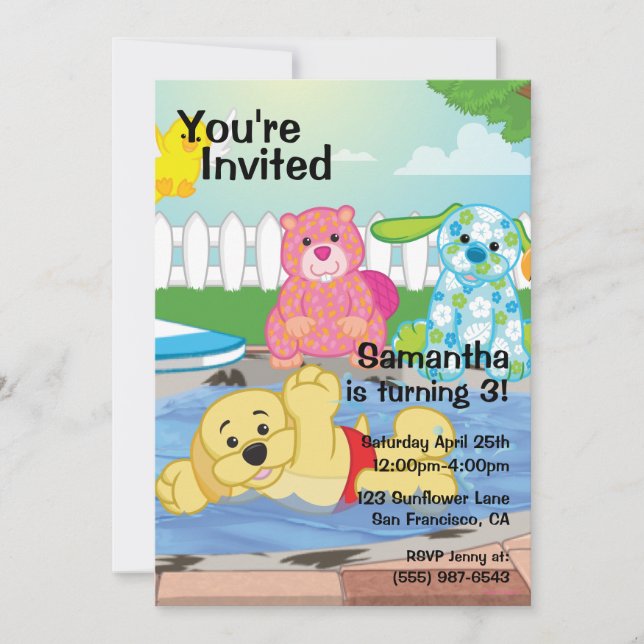 Sensens Bassäng vid sommaren Inbjudningar (Framsida)