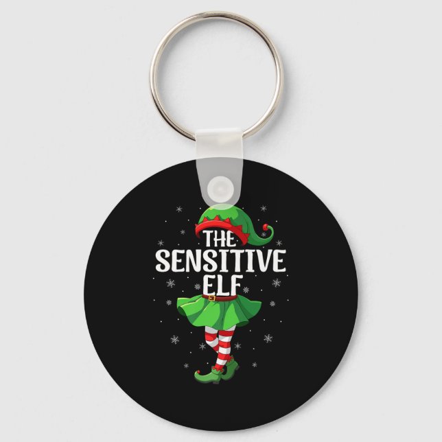 Sensitive Elf Christmas Girls Women Elf Squad Xmas Nyckelring (Framsida)