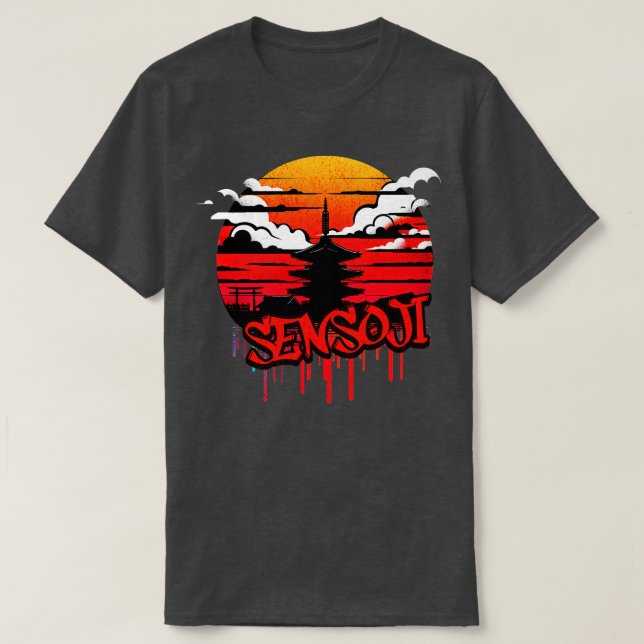 Sensoji Temple Graffiti Design T Shirt (Design framsida)