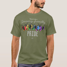 Sensorivänligt PRIDE/ HBT TQ+ Regnbåge/ autism T T Shirt