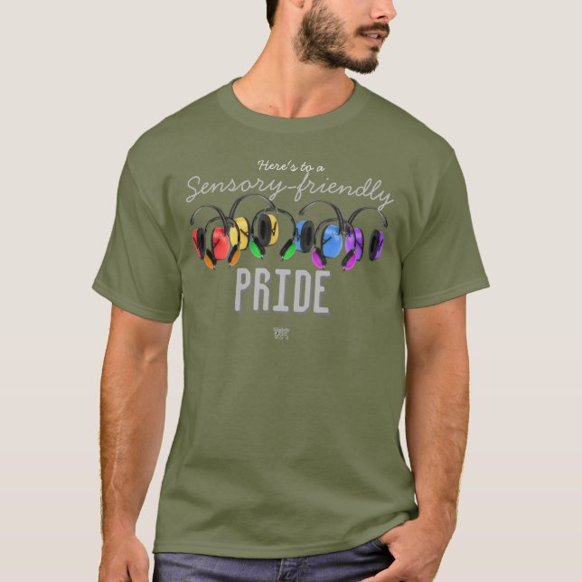 Sensorivänligt PRIDE/ HGBTQ+ Regnbåge/ autism T Shirt (Framsida)