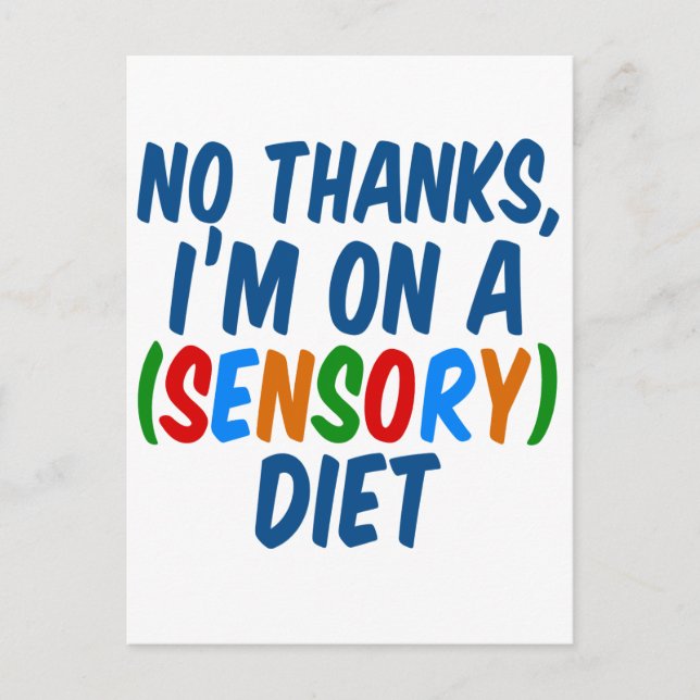 Sensory Diet Funny arbetsbehandling Vykort (Framsida)