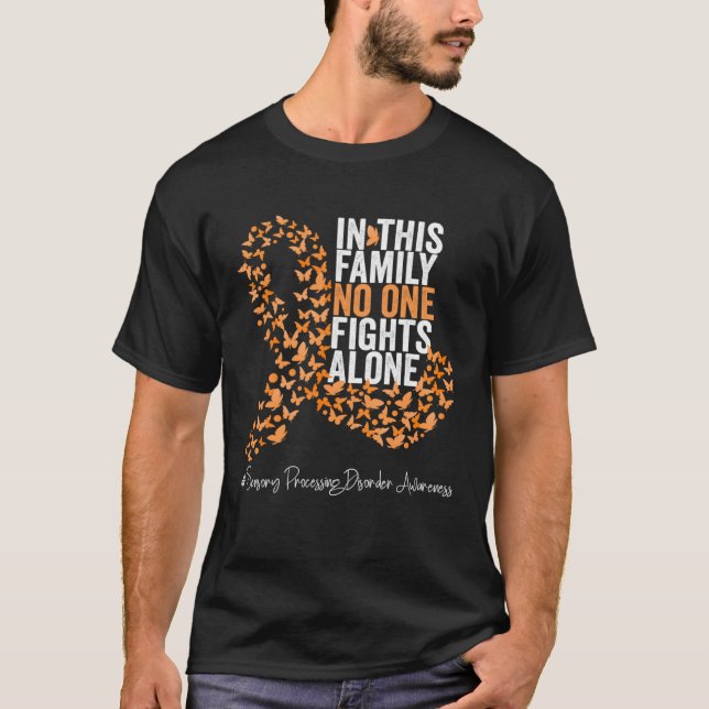 Sensory Processing Disorder Awareness Month Orange T Shirt (Framsida)