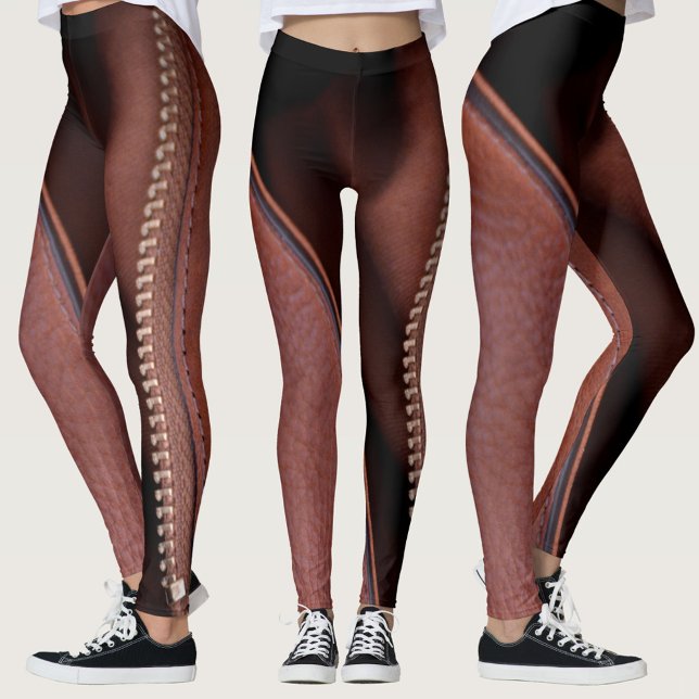 Sensuella uppackade bruna konstläder leggings (Skapare uppladdad)