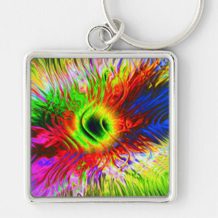 Sensuous 11 Keychain Fyrkantig Silverfärgad Nyckelring