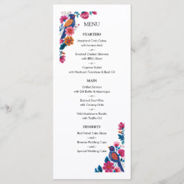 Sensuous Folk Birds and Flowers Wedding Pattern Meny