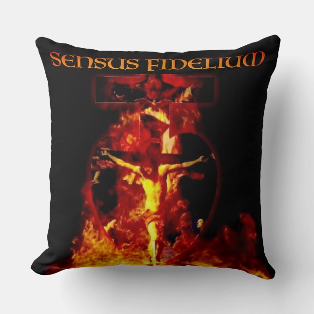 Sensus Fidelium Jesus Crucifixion katolsk Kudde (Framsida)