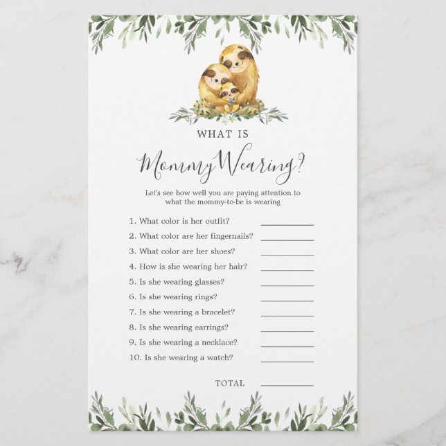 Sent Animals Baby Shower What is Mamma Wearing (Framsida)