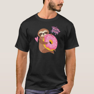 Sent att äta en Rosa donut, utsöndringsdjur för kv T Shirt
