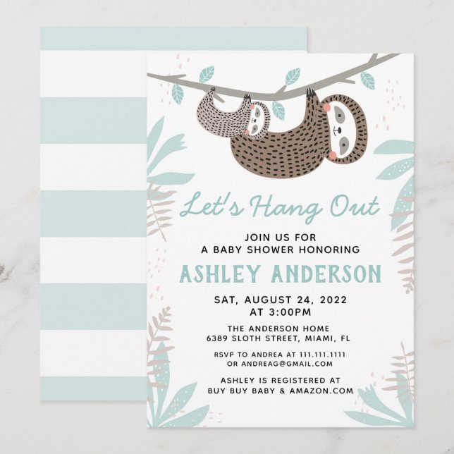 Sent babyutsändning - inbjudan (Fram/baksida)