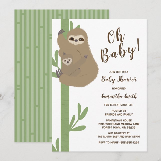 Sent babyutsändning - inbjudan (Fram/baksida)