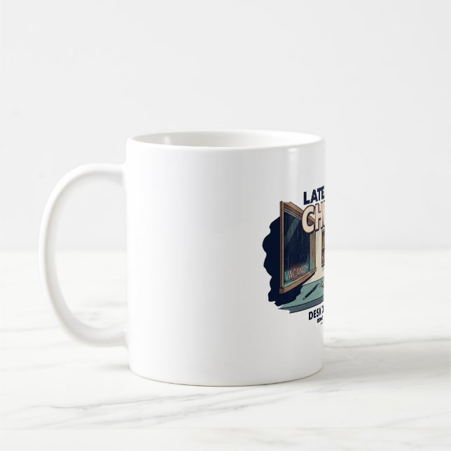 Sent Checka In Retro Motel NIGHTSHIFT 90 Kaffe Mug Kaffemugg (Vänster)