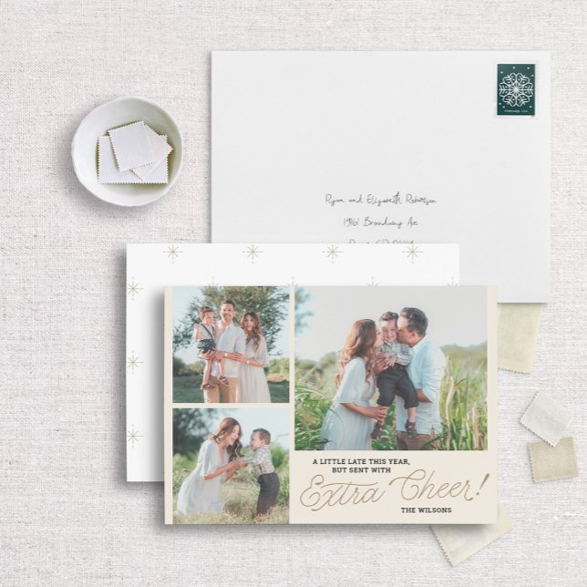 Sent Extra Cheer Belet-fotokort för Helgdag Julkort (Skapare uppladdad)