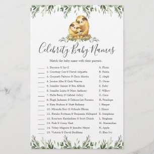Sent Family Baby Shower-Barn namn-spel