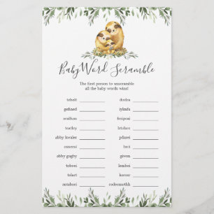Sent Family Baby Shower Ord Scramble Game