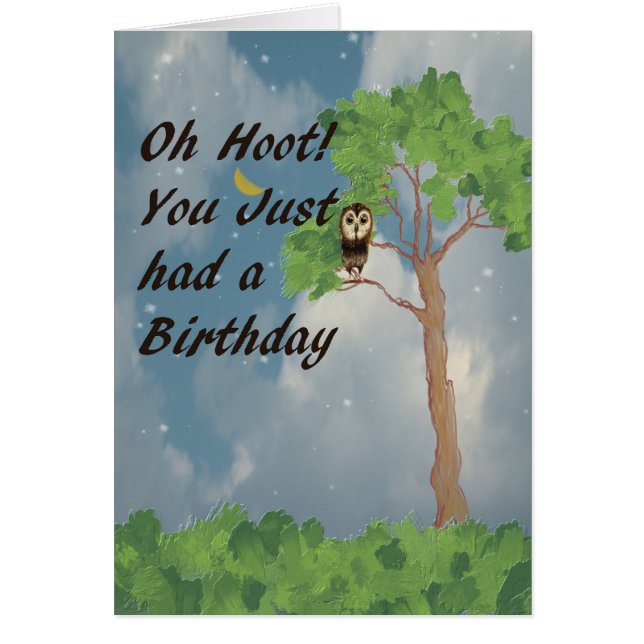Sent födelsedagskort med Cute Burrowing Uggla Hälsningskort (Framsidan)