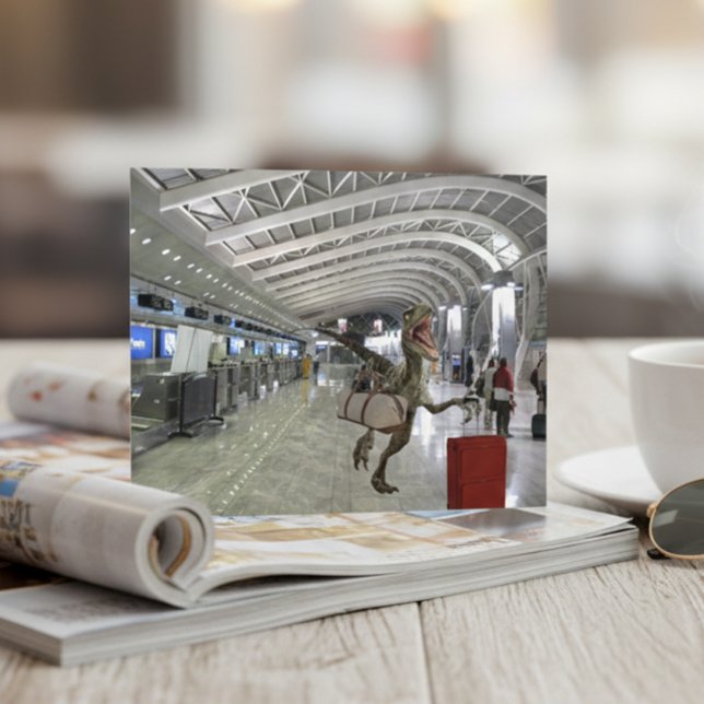 Sent för Flygplan Dinosaur Raptor Funny Vykort (Skapare uppladdad)