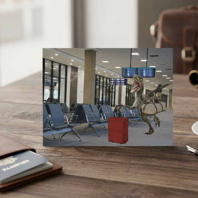 Sent för Flygplan Dinosaur Raptor Funny Vykort (Skapare uppladdad)