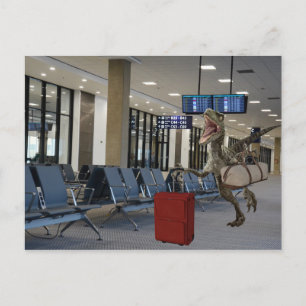 Sent för Flygplan Dinosaur Raptor Funny Vykort