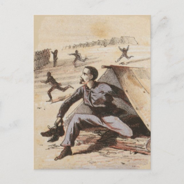 Sent för Roll Call Civil Krig Life Vykort (Framsida)