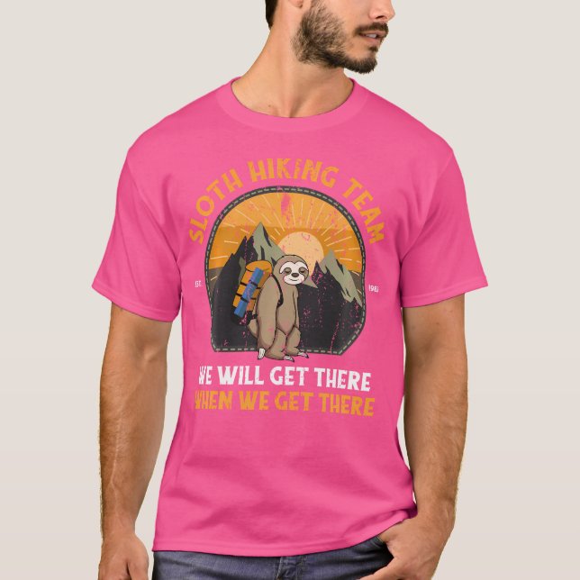 Sent Hiking Sloth Hiking Team T Shirt (Framsida)