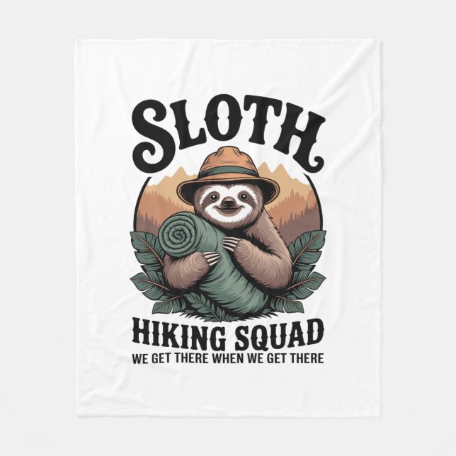 Sent Hiking Squad Funny Camping Fleecefilt (Framsidan)