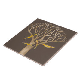 Sent höst på en keramisk platta (B) Kakelplatta