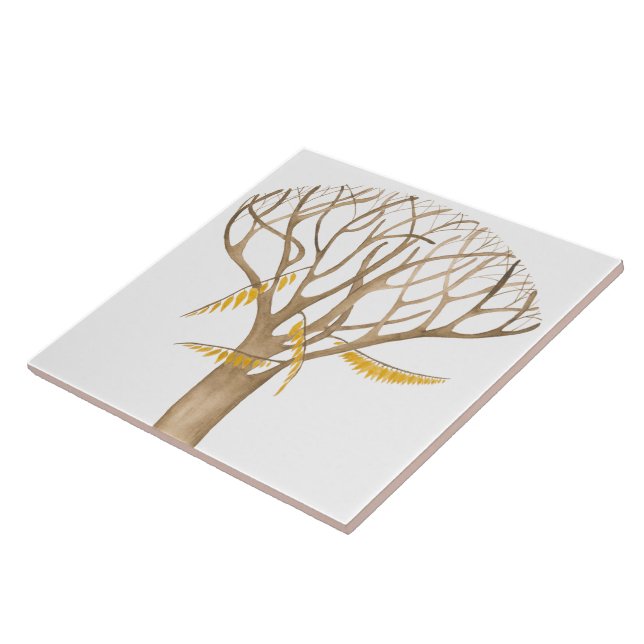 Sent höst på en keramisk platta (W) Kakelplatta (Sidan)