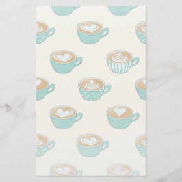 Sent konst i Cute Blue Kaffe koppar Brevpapper