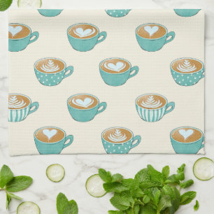Sent konst i Cute Blue Kaffe koppar Kökshandduk