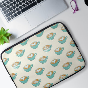Sent konst i Cute Blue Kaffe koppar Laptop Fodral